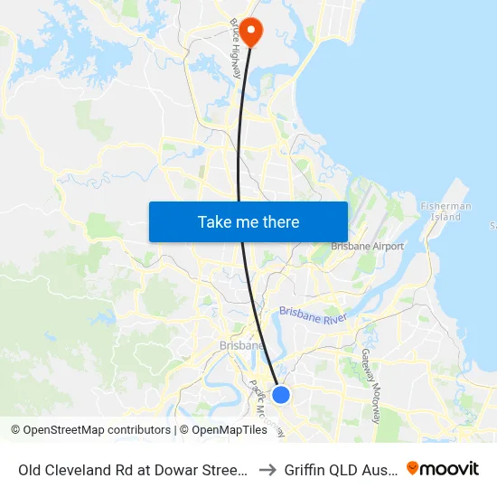 Old Cleveland Rd at Dowar Street Stop 20 to Griffin QLD Australia map