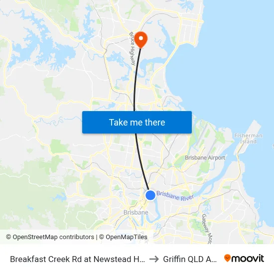 Breakfast Creek Rd at Newstead House, Stop 12 to Griffin QLD Australia map