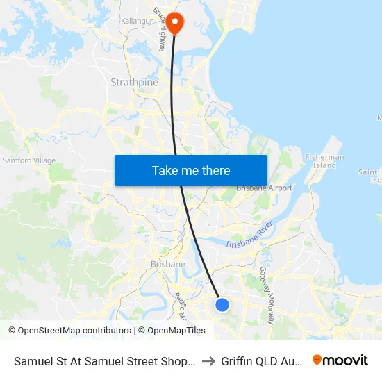 Samuel St At Samuel Street Shops, Stop 41 to Griffin QLD Australia map