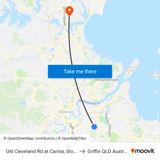 Old Cleveland Rd at Carina, Stop 35 to Griffin QLD Australia map