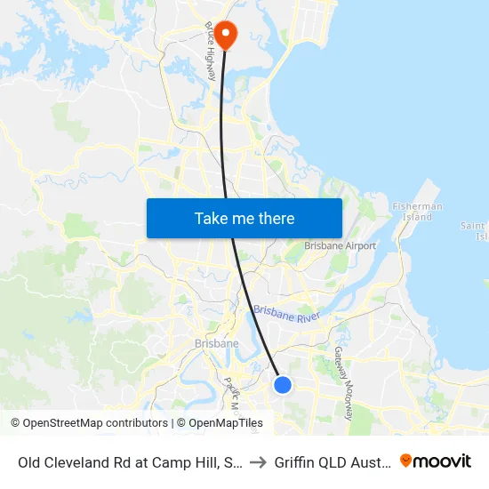 Old Cleveland Rd at Camp Hill, Stop 30 to Griffin QLD Australia map