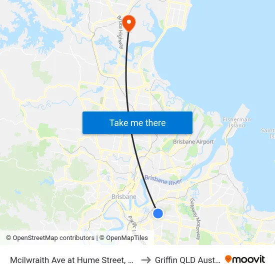 Mcilwraith Ave at Hume Street, Stop 29 to Griffin QLD Australia map