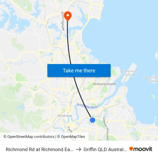 Richmond Rd at Richmond East to Griffin QLD Australia map