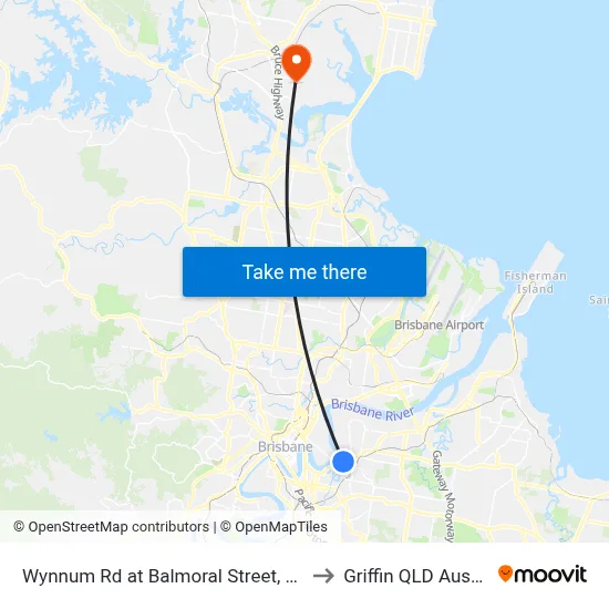 Wynnum Rd at Balmoral Street, Stop 21 to Griffin QLD Australia map