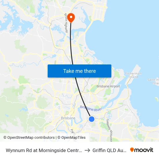 Wynnum Rd at Morningside Central, Stop 30 to Griffin QLD Australia map