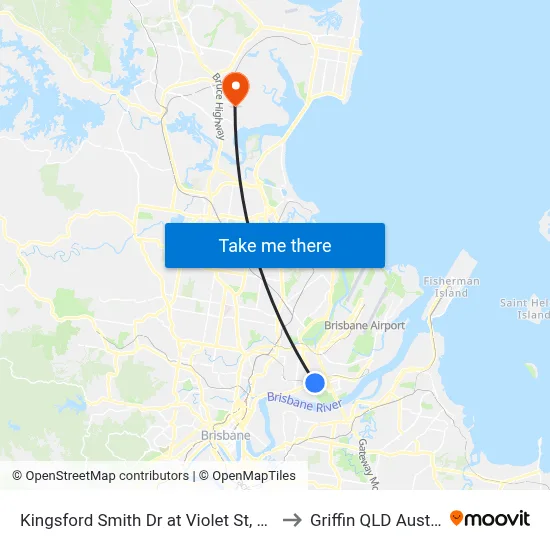 Kingsford Smith Dr at Violet St, Stop 35 to Griffin QLD Australia map