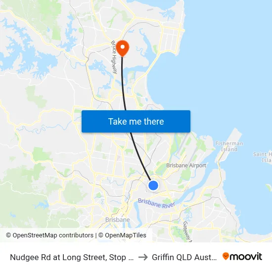 Nudgee Rd at Long Street, Stop 35/45 to Griffin QLD Australia map