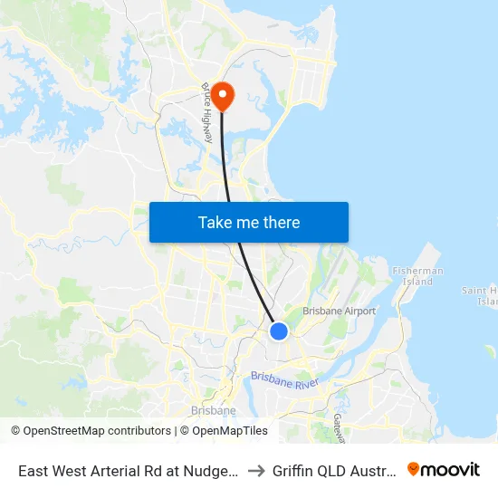 East West Arterial Rd at Nudgee Rd to Griffin QLD Australia map