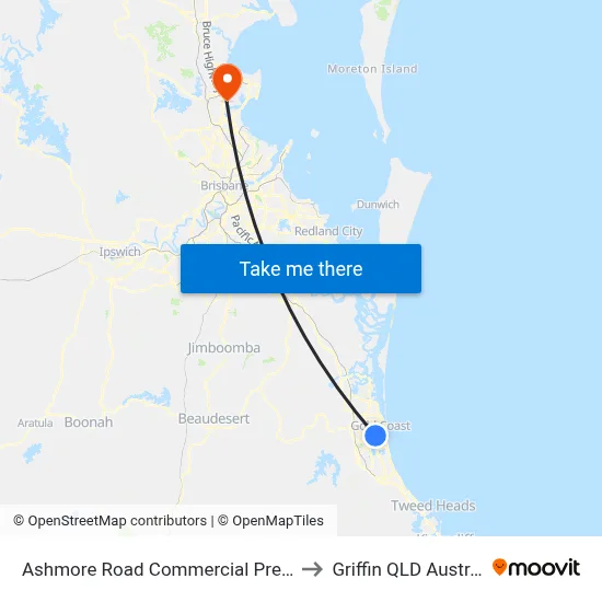 Ashmore Road Commercial Precinct to Griffin QLD Australia map