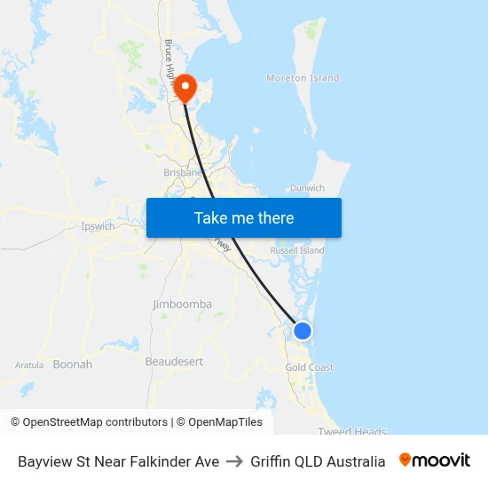 Bayview St Near Falkinder Ave to Griffin QLD Australia map