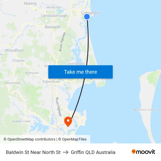 Baldwin St Near North St to Griffin QLD Australia map
