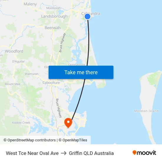 West Tce Near Oval Ave to Griffin QLD Australia map
