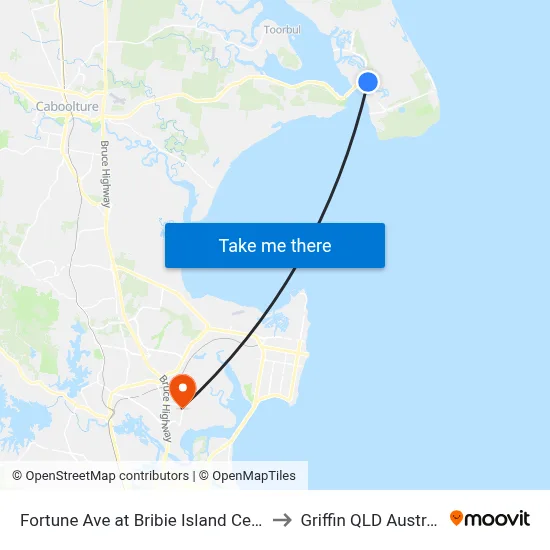 Fortune Ave at Bribie Island Central to Griffin QLD Australia map