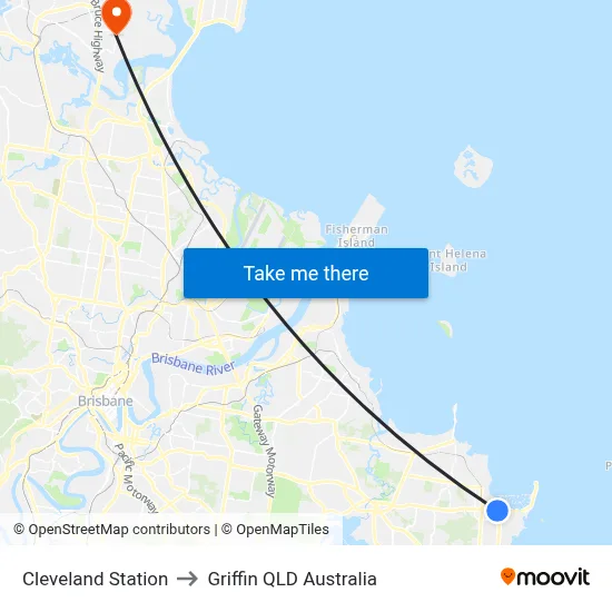 Cleveland Station to Griffin QLD Australia map