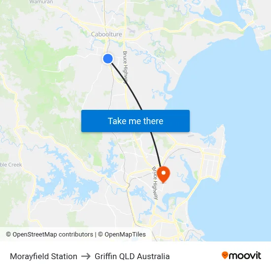 Morayfield Station to Griffin QLD Australia map
