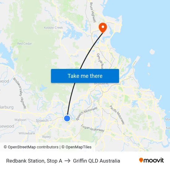 Redbank Station, Stop A to Griffin QLD Australia map