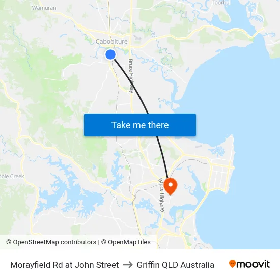 Morayfield Rd at John Street to Griffin QLD Australia map