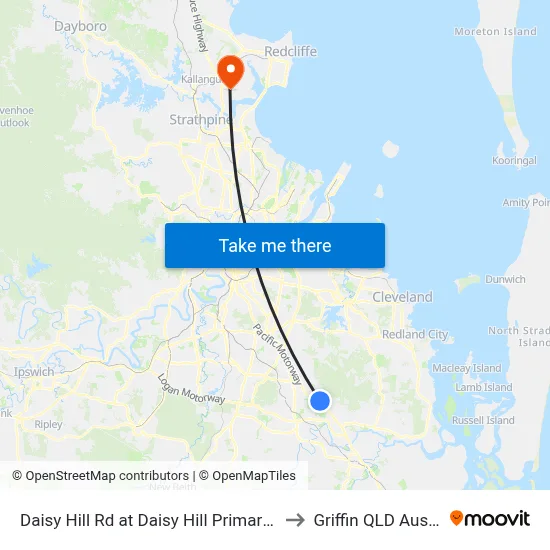 Daisy Hill Rd at Daisy Hill Primary School to Griffin QLD Australia map