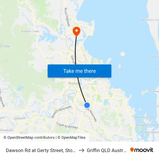 Dawson Rd at Gerty Street, Stop 79 to Griffin QLD Australia map