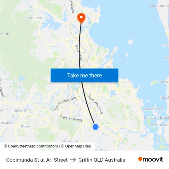 Coolmunda St at Ari Street to Griffin QLD Australia map