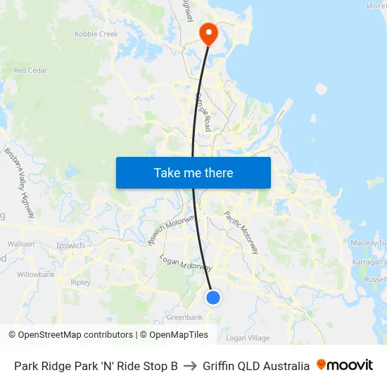 Park Ridge Park 'N' Ride Stop B to Griffin QLD Australia map