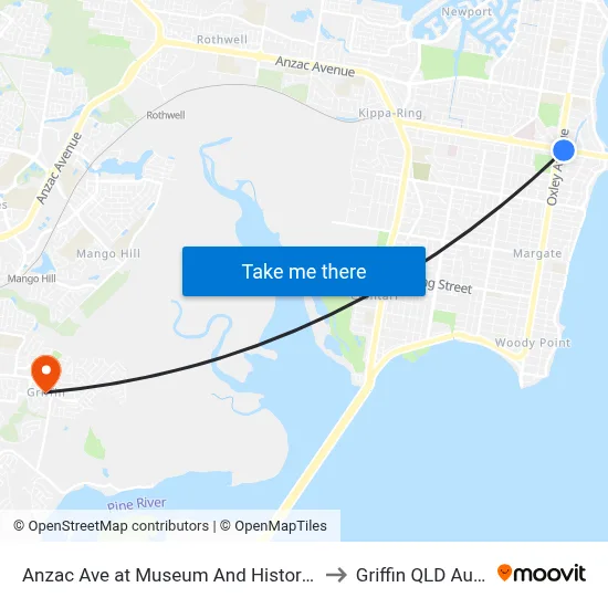 Anzac Ave at Museum And Historical Society to Griffin QLD Australia map
