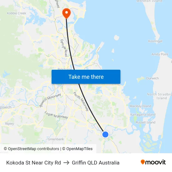 Kokoda St Near City Rd to Griffin QLD Australia map