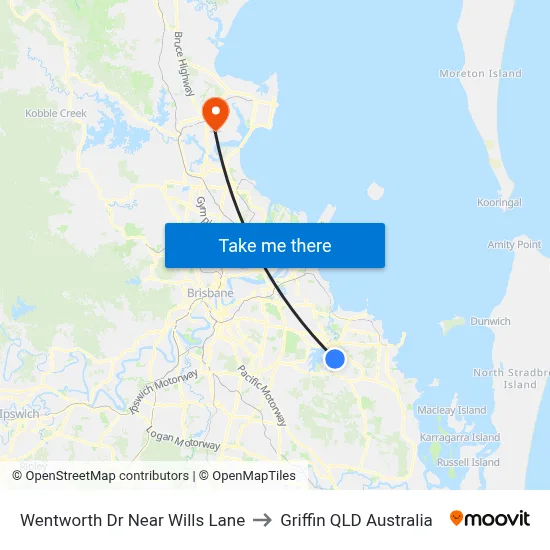 Wentworth Dr Near Wills Lane to Griffin QLD Australia map
