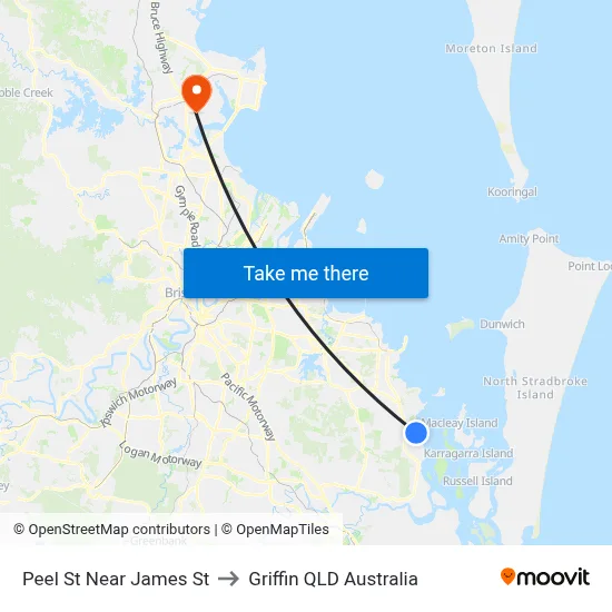 Peel St Near James St to Griffin QLD Australia map