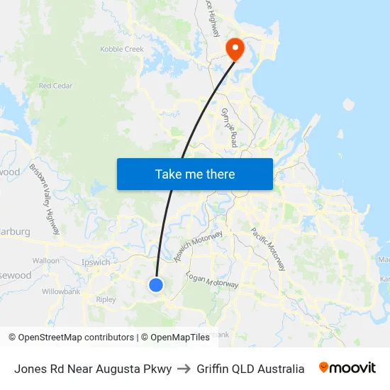 Jones Rd Near Augusta Pkwy to Griffin QLD Australia map