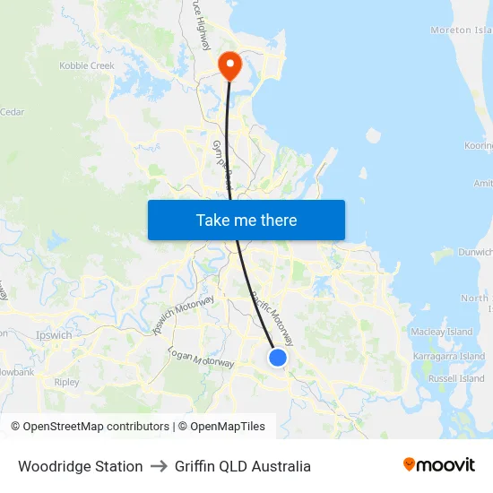 Woodridge Station to Griffin QLD Australia map
