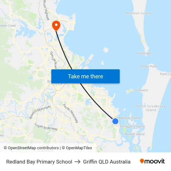 Redland Bay Primary School to Griffin QLD Australia map