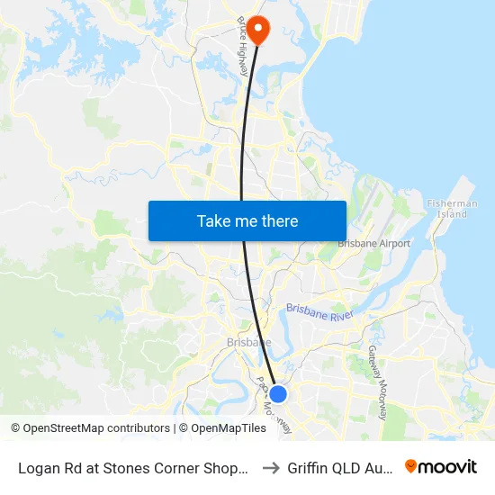 Logan Rd at Stones Corner Shops, Stop 17a to Griffin QLD Australia map