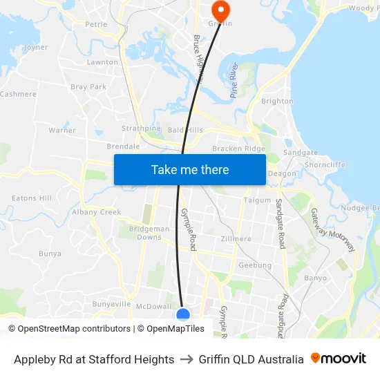 Appleby Rd at Stafford Heights to Griffin QLD Australia map
