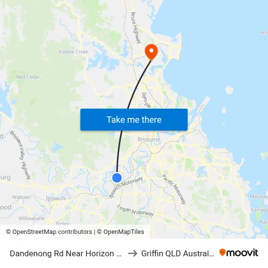 Dandenong Rd Near Horizon Dr to Griffin QLD Australia map