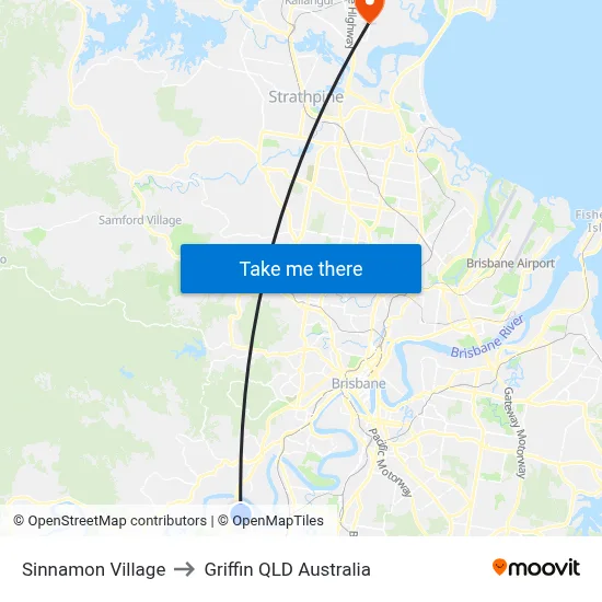 Sinnamon Village to Griffin QLD Australia map