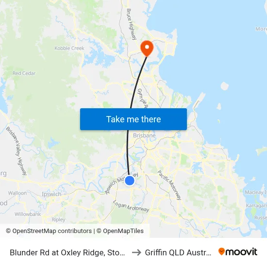 Blunder Rd at Oxley Ridge, Stop 67 to Griffin QLD Australia map