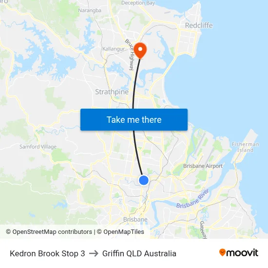 Kedron Brook Stop 3 to Griffin QLD Australia map