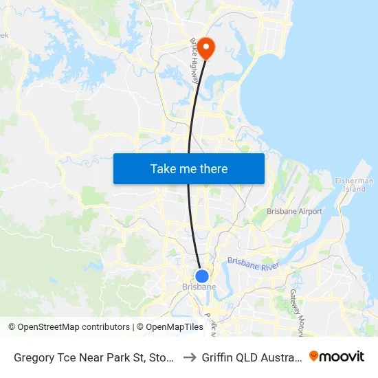 Gregory Tce Near Park St, Stop 9 to Griffin QLD Australia map