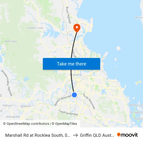 Marshall Rd at Rocklea South, Stop 41 to Griffin QLD Australia map