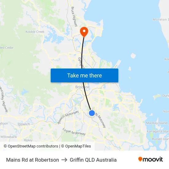 Mains Rd at Robertson to Griffin QLD Australia map