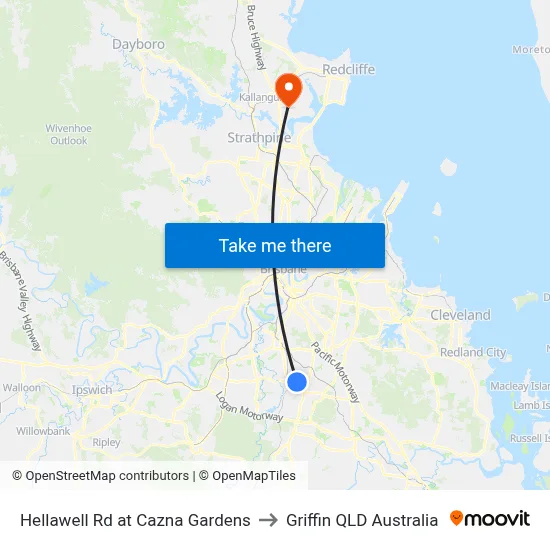Hellawell Rd at Cazna Gardens to Griffin QLD Australia map