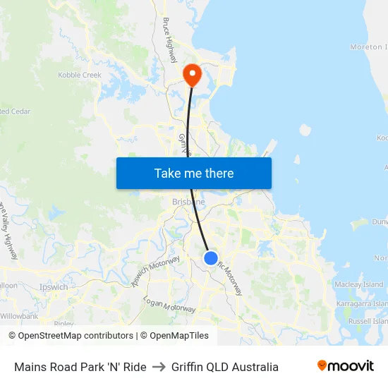 Mains Road Park 'N' Ride to Griffin QLD Australia map