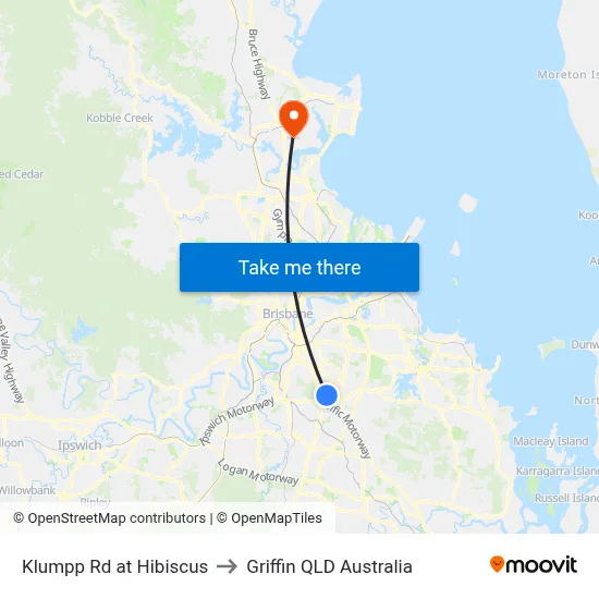 Klumpp Rd at Hibiscus to Griffin QLD Australia map