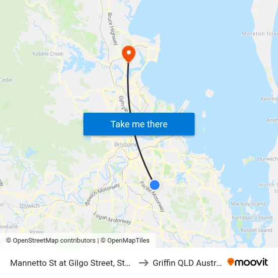 Mannetto St at Gilgo Street, Stop 82 to Griffin QLD Australia map