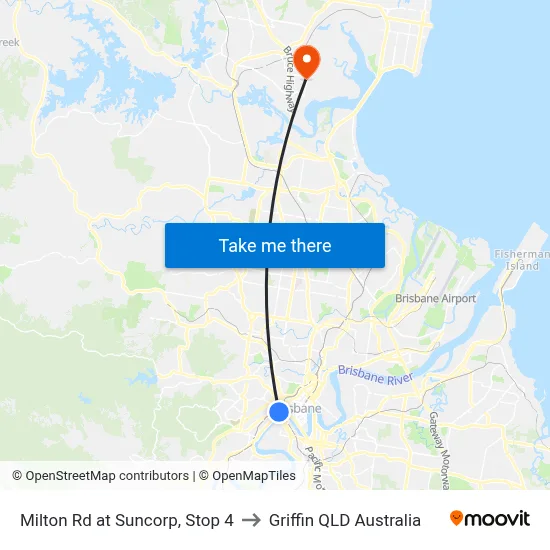 Milton Rd at Suncorp, Stop 4 to Griffin QLD Australia map