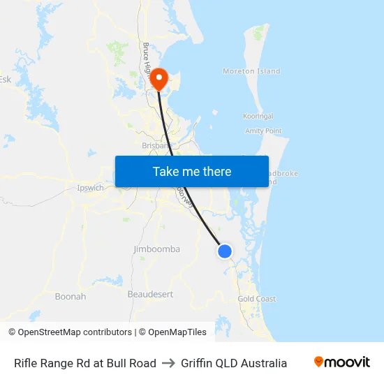 Rifle Range Rd at Bull Road to Griffin QLD Australia map