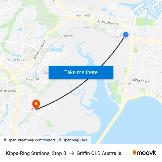 Kippa-Ring Stations, Stop B to Griffin QLD Australia map