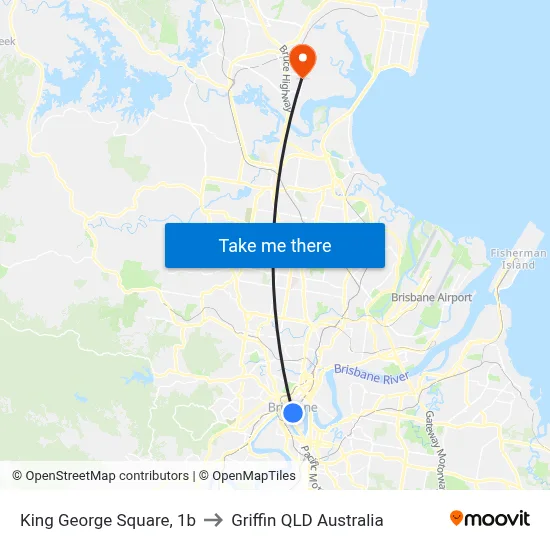 King George Square, 1b to Griffin QLD Australia map