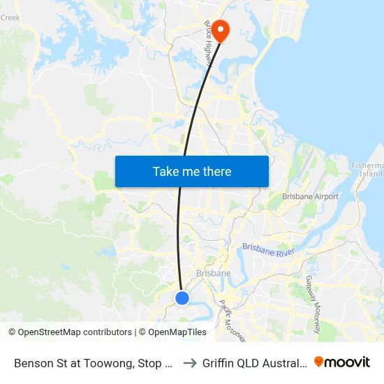 Benson St at Toowong, Stop 14 to Griffin QLD Australia map